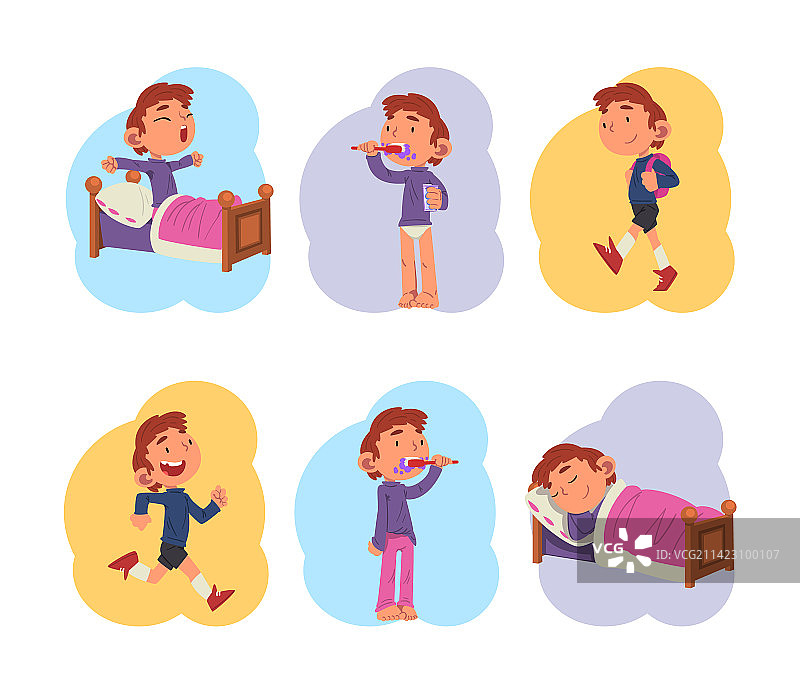 可爱的小学生日常生活活动图片素材