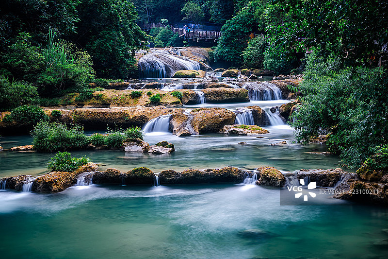 荔波小七孔景区六十八级跌水瀑布图片素材