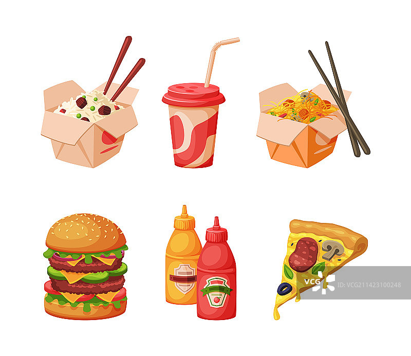 含中国面条的快餐图片素材