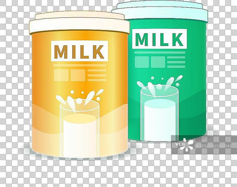 金色绿色两罐奶粉元素图片素材