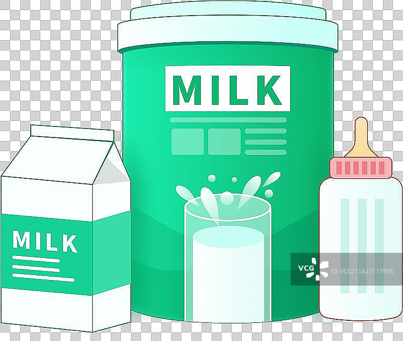绿色奶粉罐牛奶盒免抠元素图片素材