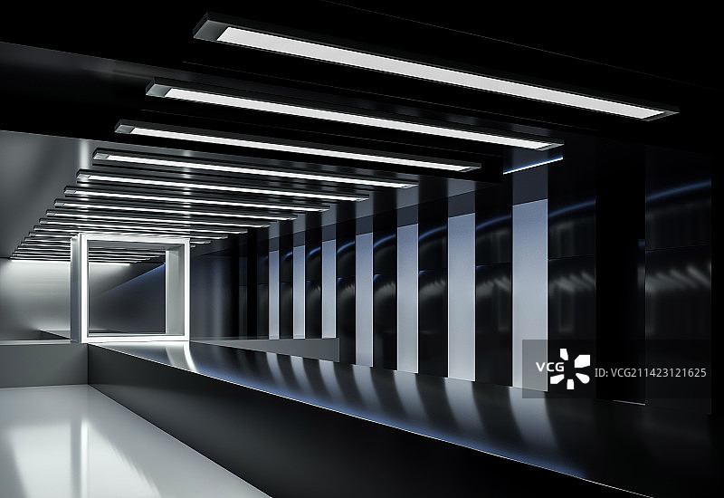"三维建模室内3D场景 三维渲染发光室内3D场景"图片素材