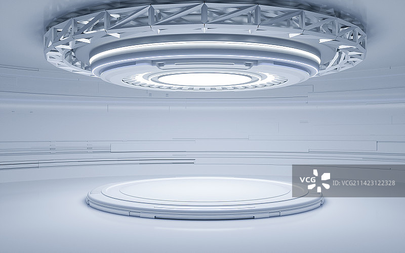 3D渲染室内科幻展示平台图片素材