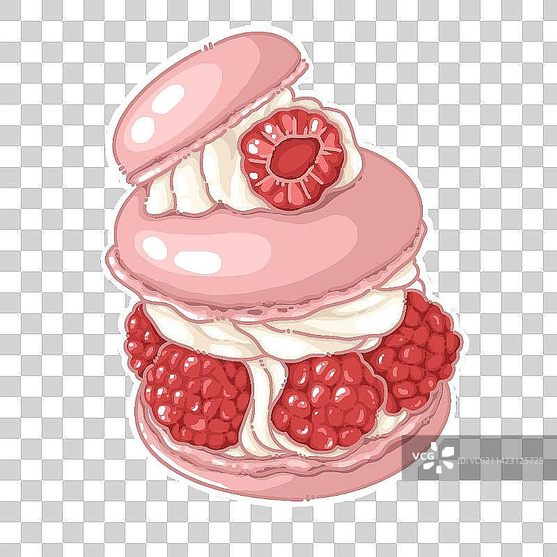 手绘甜品贴纸-粉色系列图片素材