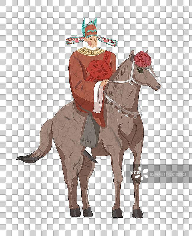 中国古代状元插画元素图片素材