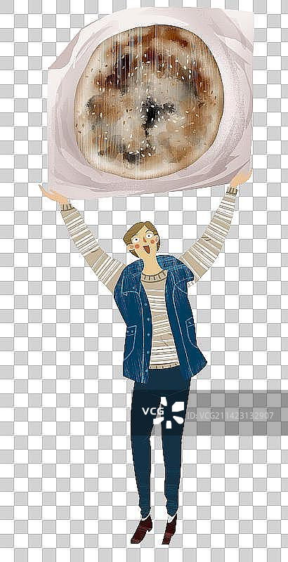 画饼充饥插画元素图片素材