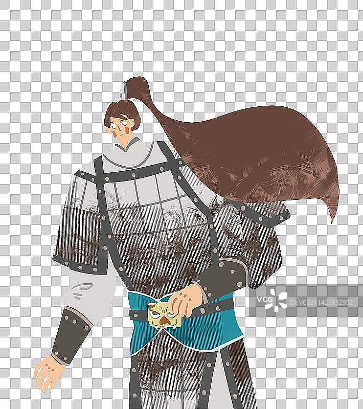 古代小将军插画元素图片素材