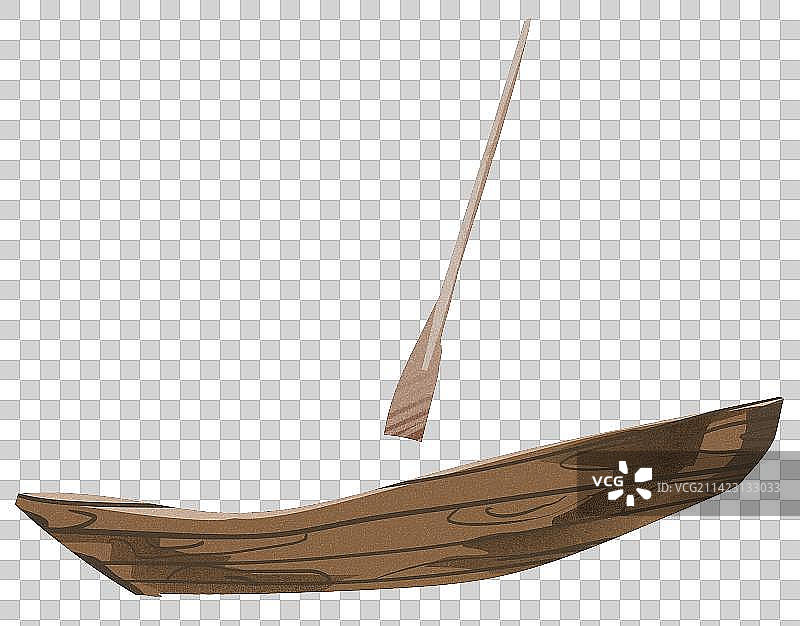 船和船桨插画元素图片素材