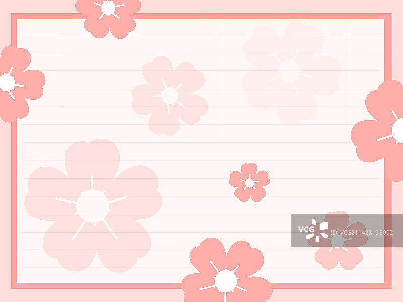 樱花花纹背景信签纸卡片图片素材