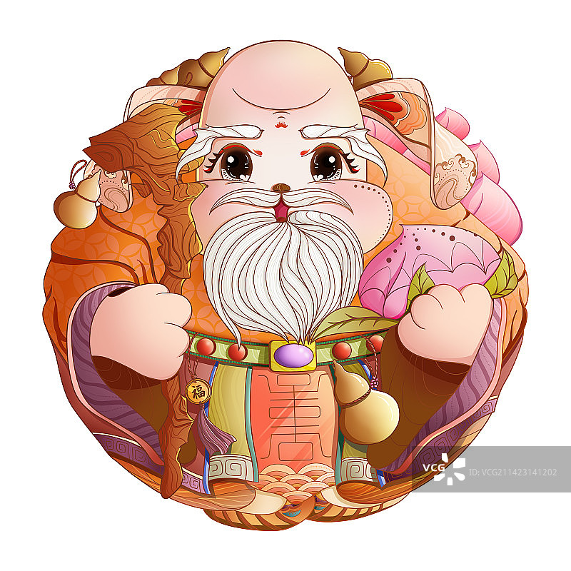 寿星兔子图片素材
