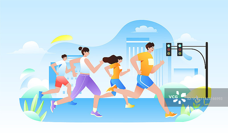 城市马拉松运动图片素材