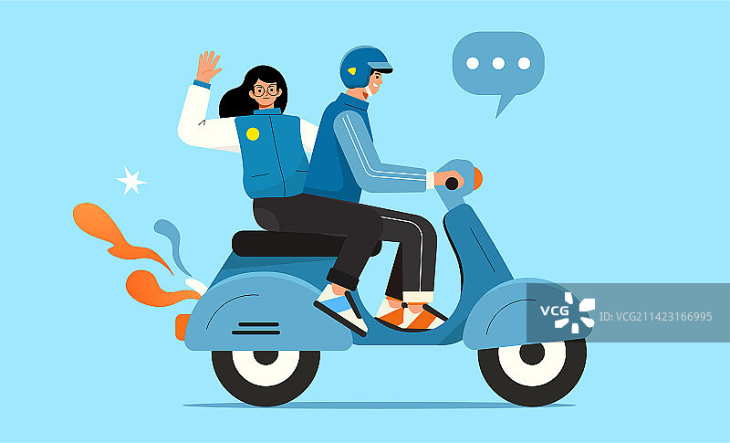 情侣骑摩托车图片素材