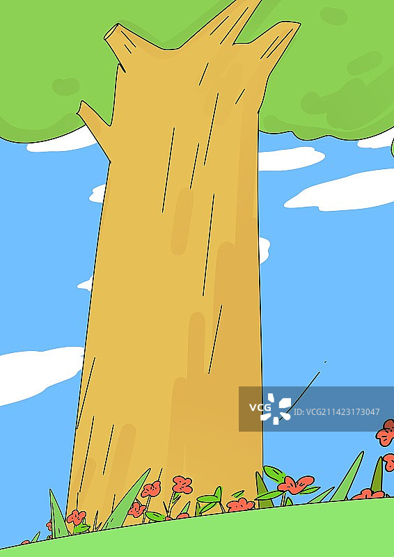 漫画旅游公园露营漫画背景图片素材