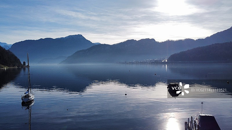 瑞士（卢塞恩）琉森湖 Lucerne Lake 水墨画般的风景图片素材