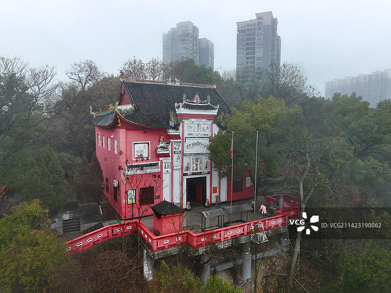 湖南省邵阳市北塔区邵阳北塔双清公园航拍图片素材