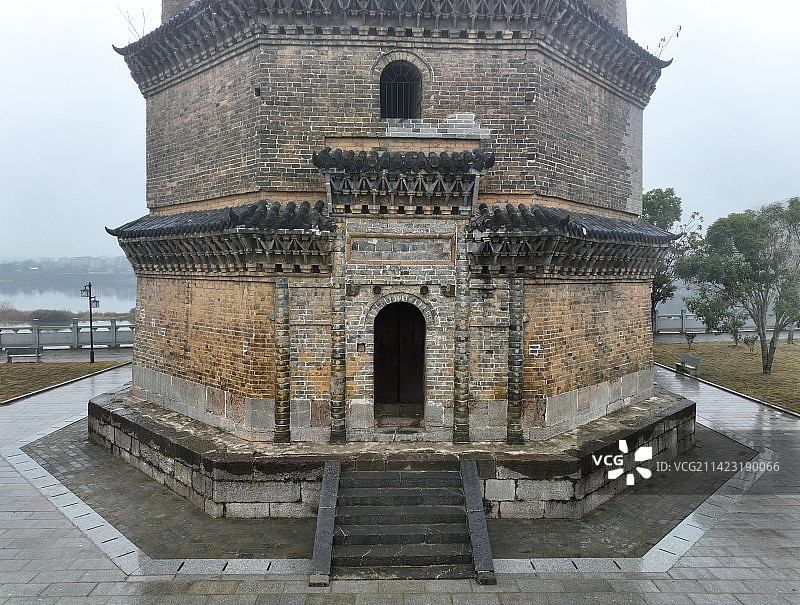 湖南省邵阳市北塔区邵阳北塔双清公园航拍图片素材