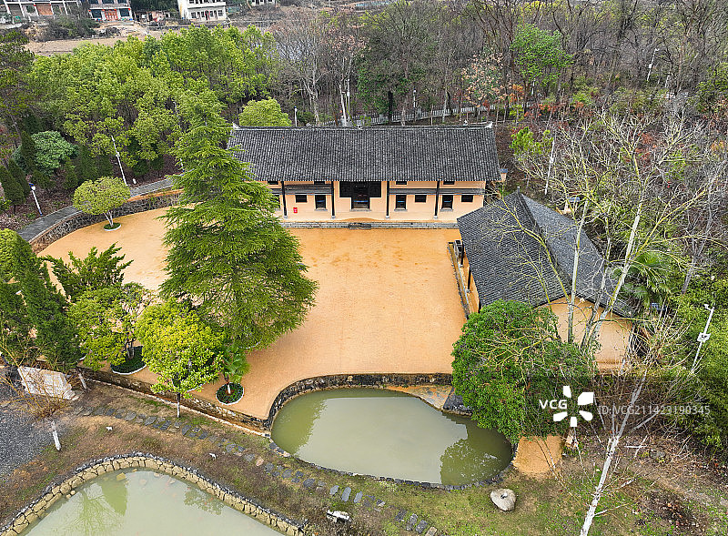 湖南省邵阳市大祥区蔡锷乡蔡锷故里文化博览园航拍图片素材