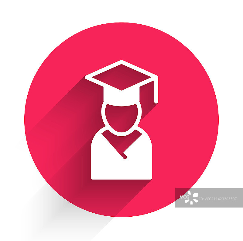 白色毕业帽图标，已隔离图片素材