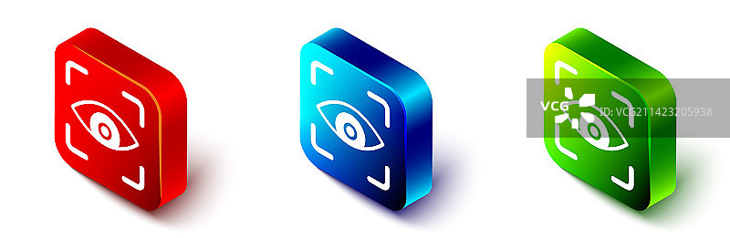 2.5D眼睛扫描图标图片素材