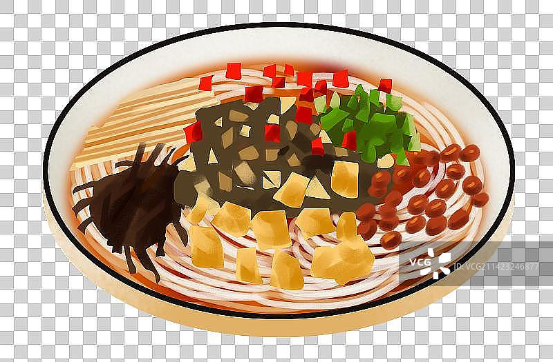 美食食物食材营养健康味道吃广西柳州螺蛳粉面条元素插画图片素材