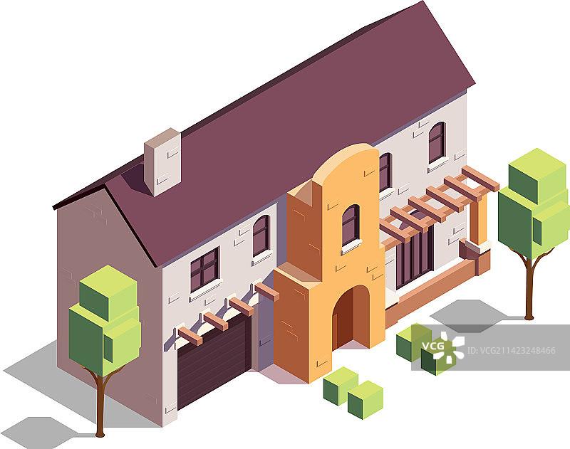 2.5D郊区建筑图片素材