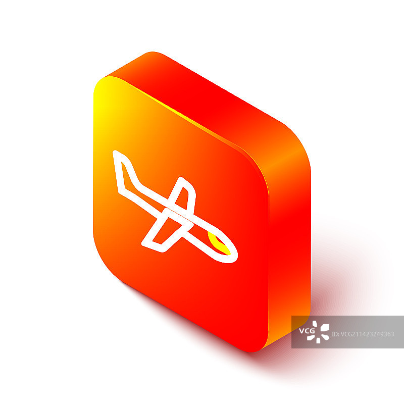 2.5D风格白色背景上的飞机图标图片素材