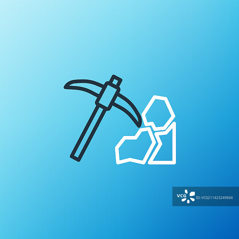 蓝色背景线条黄金开采图标图片素材