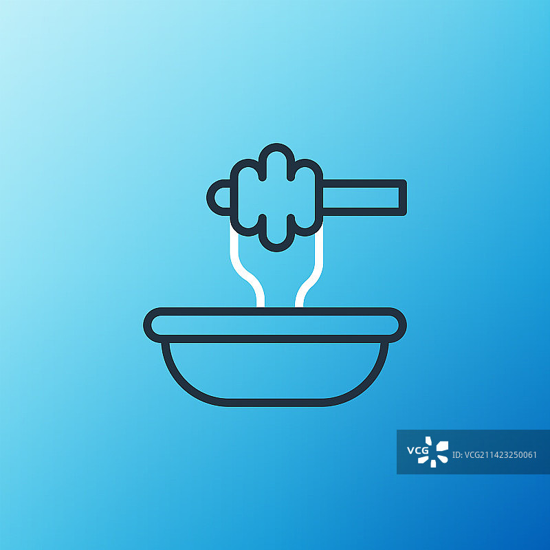 蜂蜜漏勺和碗线性图标图片素材