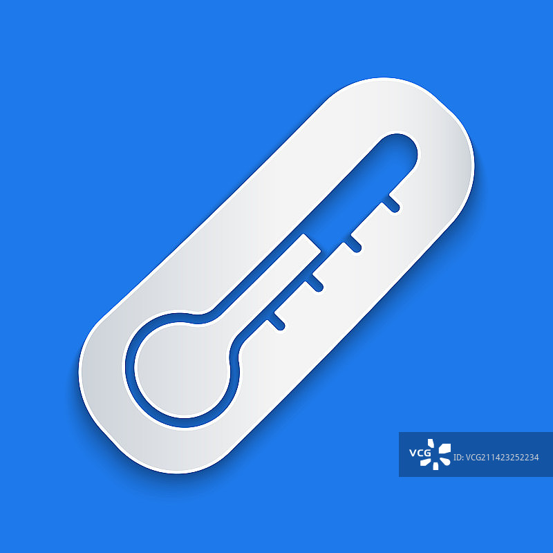 剪纸气象温度计测量热量图标图片素材