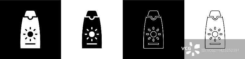 防晒霜软管图标套装图片素材