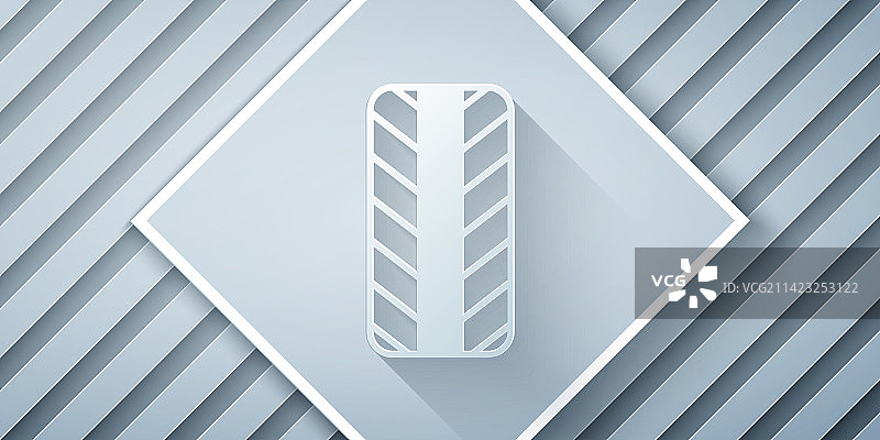 灰色背景上的剪纸汽车轮胎图标图片素材