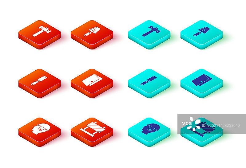 工人安全帽、路障与金属粗锉刀图片素材