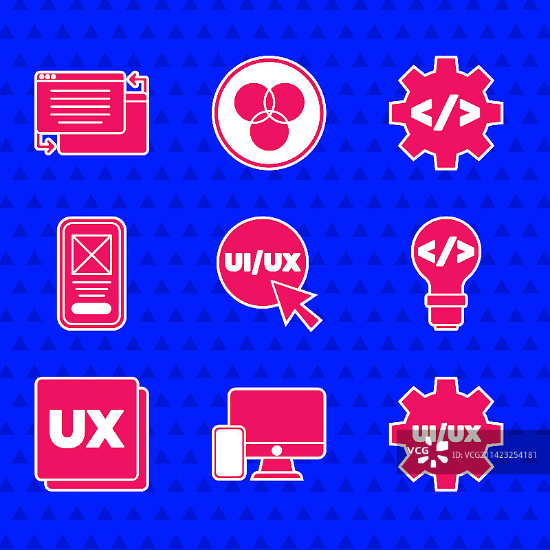 UI或UX设计显示器与移动前端素材图片素材