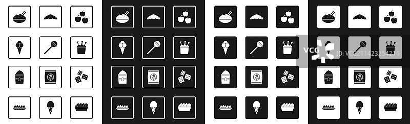 苹果、棒棒糖、蛋卷冰淇淋、米饭图片素材