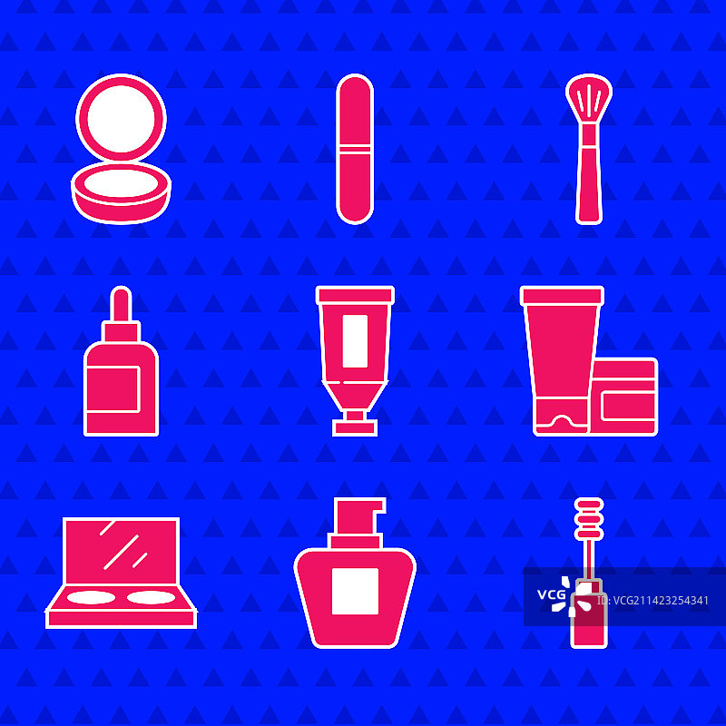 面霜或乳液化妆品软管睫毛膏刷合集图片素材