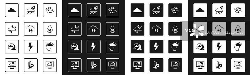 带云、暴风云和雨的地球行星组合图片素材