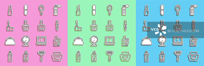 化妆品乳霜或乳液软管睫毛膏组合图片素材