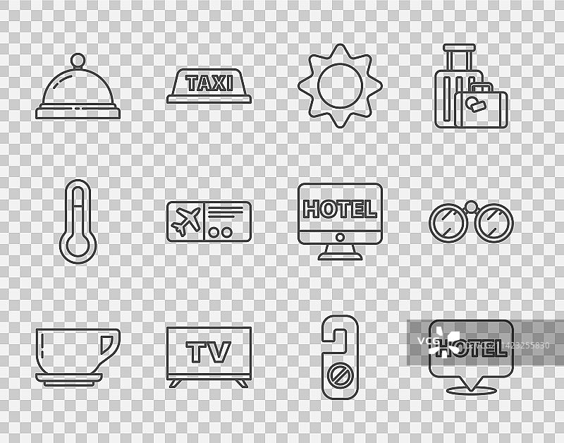 咖啡杯、酒店定位、太阳、智能电视图片素材