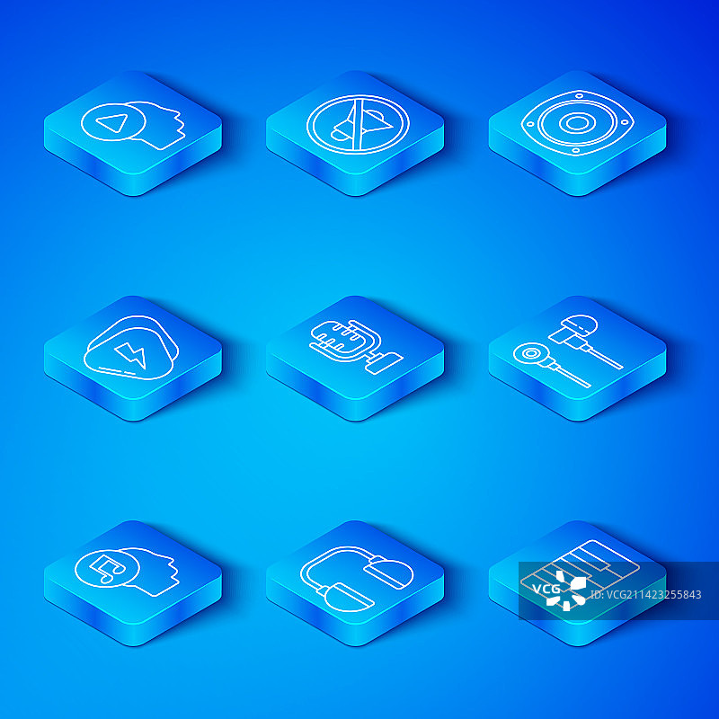 人头麦克风中的音符线条图片素材