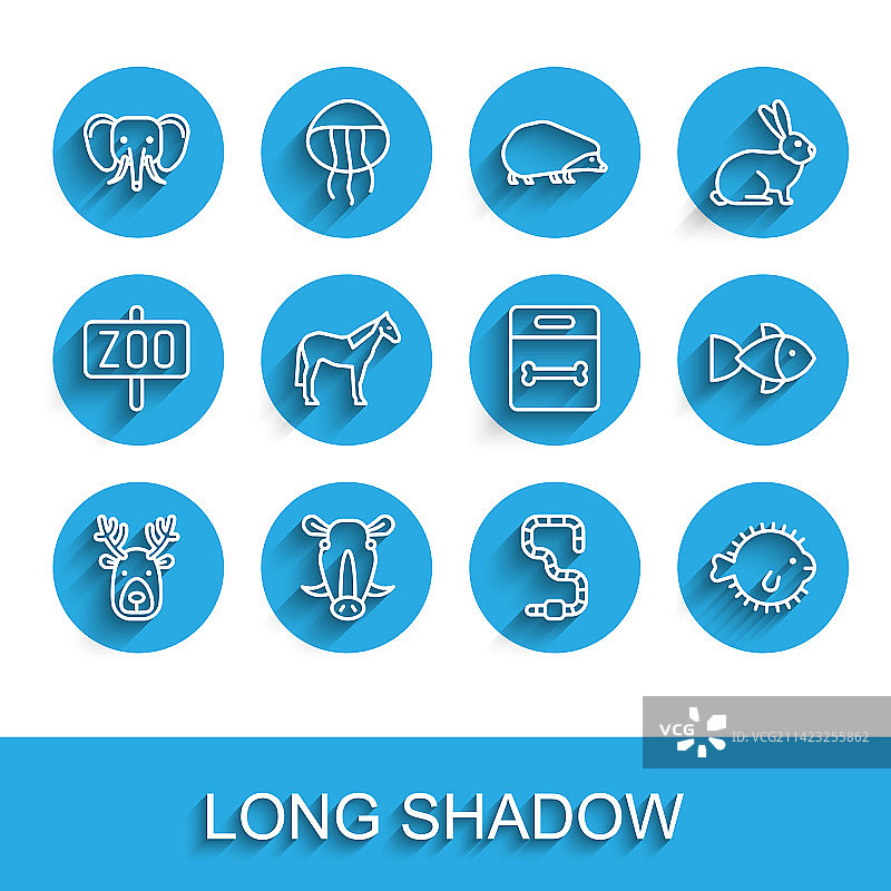 线条鹿头与野猪图片素材