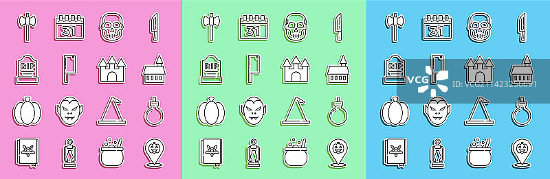 线条南瓜炸弹准备爆炸城堡图片素材