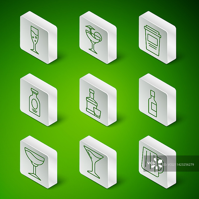 木制啤酒杯马提尼酒杯线条图片素材