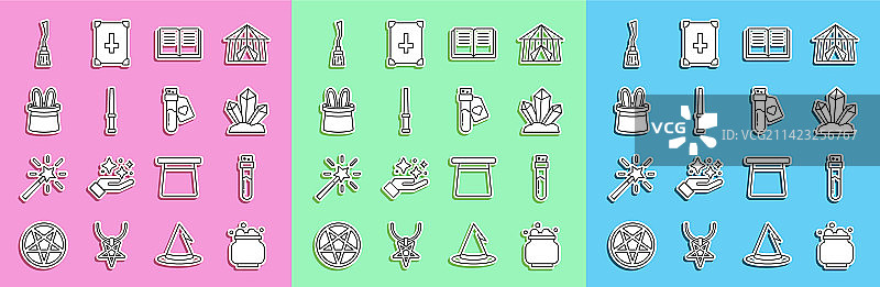 女巫坩埚、药水瓶、魔法图片素材