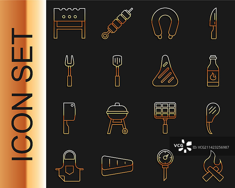 篝火和肋眼牛排图片素材