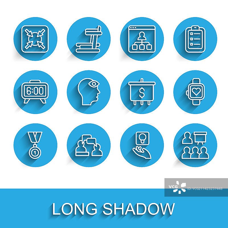 奖牌交谈人物目标线条组合图片素材