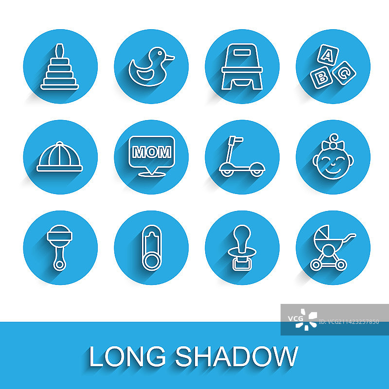 线条拨浪鼓婴儿玩具婴儿服装金字塔图片素材