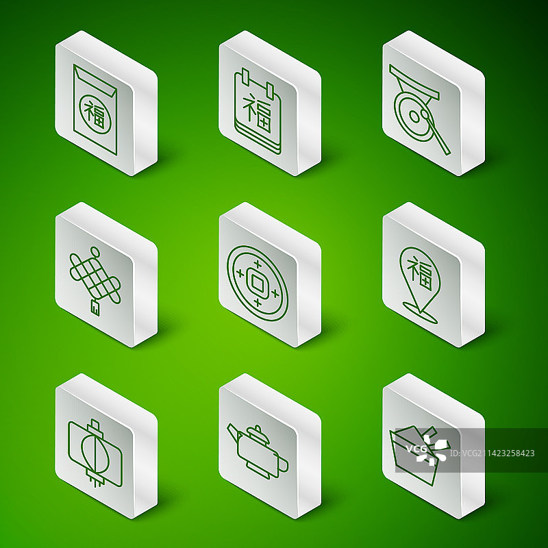 碗中冰块、筷子和中国茶线条组合图片素材