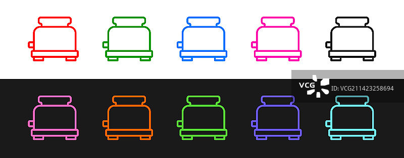 黑白背景上的烤面包机图标图片素材