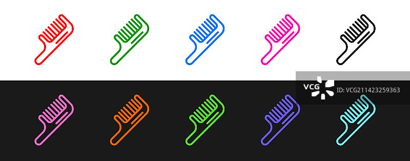 黑色背景上的线条发刷图标图片素材