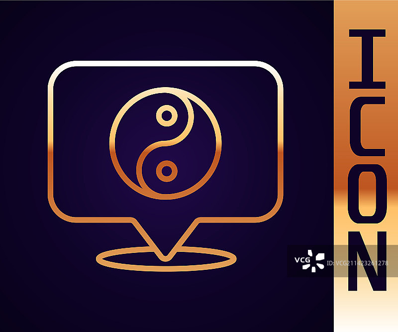 金线阴阳符号，象征和谐与平衡图片素材